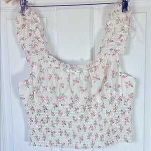 NWT Love Tree Delicate Floral Crop Top.